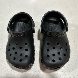 New black toddler kids child crocks clogs